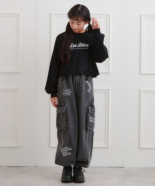 PINK-latte / ピンク ラテ スウェット | レースアップ刺繍裏毛プルオーバー | 詳細17