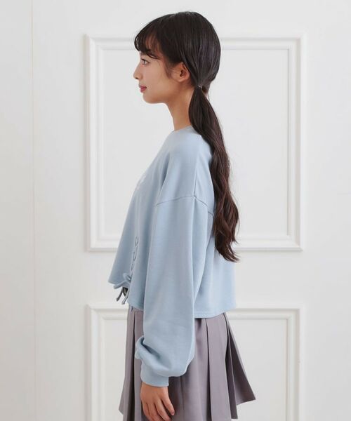 PINK-latte / ピンク ラテ スウェット | レースアップ刺繍裏毛プルオーバー | 詳細2