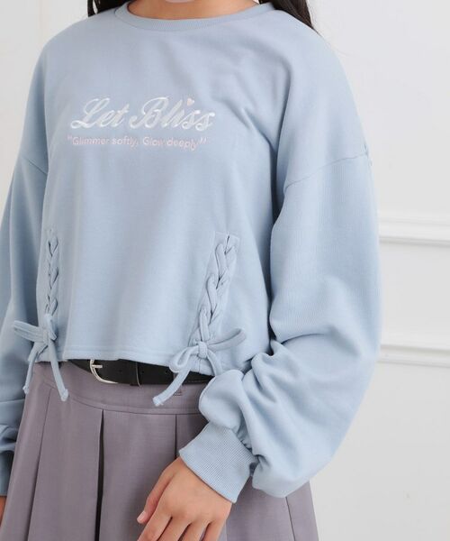 PINK-latte / ピンク ラテ スウェット | レースアップ刺繍裏毛プルオーバー | 詳細5