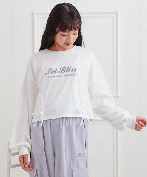 PINK-latte / ピンク ラテ スウェット | レースアップ刺繍裏毛プルオーバー | 詳細7