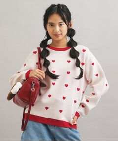 PINK-latte / ピンク ラテ ニット・セーター | ウォッシャブルハート柄ニットプルオーバー