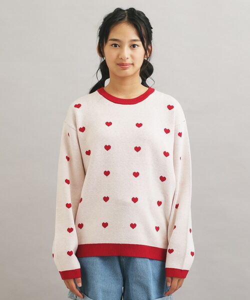 PINK-latte / ピンク ラテ ニット・セーター | ウォッシャブルハート柄ニットプルオーバー | 詳細1