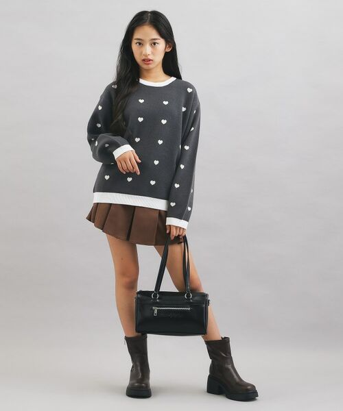 PINK-latte / ピンク ラテ ニット・セーター | ウォッシャブルハート柄ニットプルオーバー | 詳細13