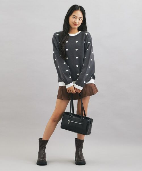 PINK-latte / ピンク ラテ ニット・セーター | ウォッシャブルハート柄ニットプルオーバー | 詳細14