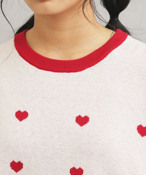 PINK-latte / ピンク ラテ ニット・セーター | ウォッシャブルハート柄ニットプルオーバー | 詳細4
