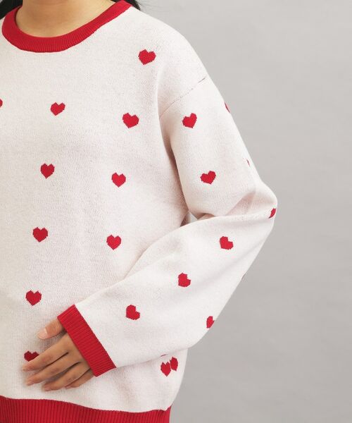 PINK-latte / ピンク ラテ ニット・セーター | ウォッシャブルハート柄ニットプルオーバー | 詳細5