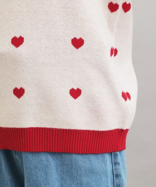PINK-latte / ピンク ラテ ニット・セーター | ウォッシャブルハート柄ニットプルオーバー | 詳細6