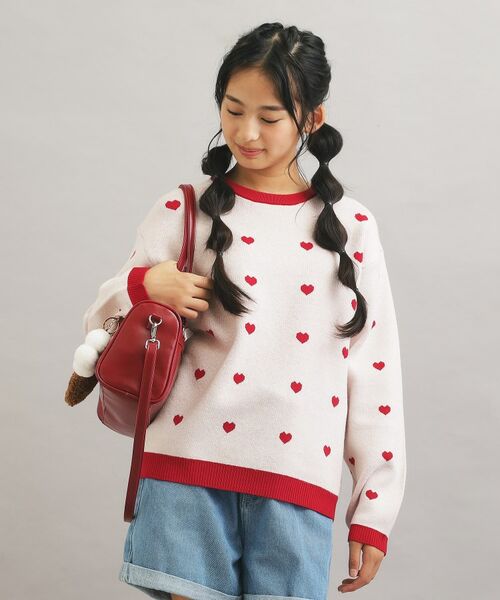 PINK-latte / ピンク ラテ ニット・セーター | ウォッシャブルハート柄ニットプルオーバー | 詳細8