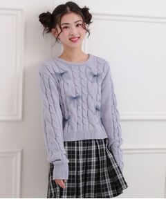 PINK-latte / ピンク ラテ ニット・セーター | リボン付ニットプルオーバー