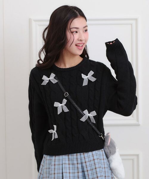 PINK-latte / ピンク ラテ ニット・セーター | リボン付ニットプルオーバー | 詳細11