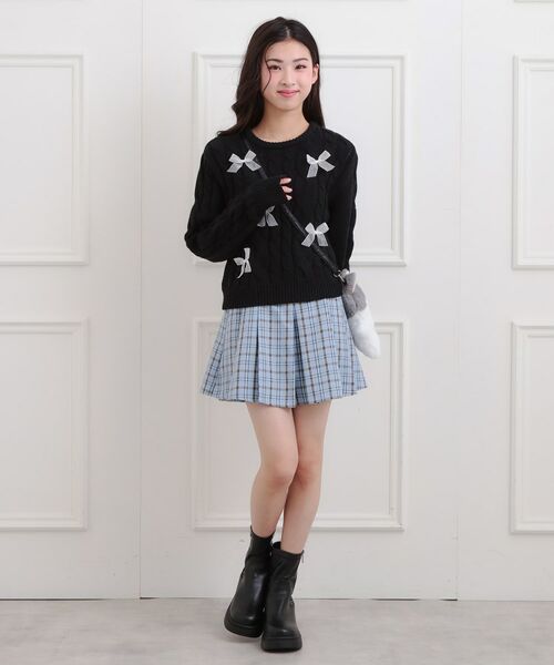 PINK-latte / ピンク ラテ ニット・セーター | リボン付ニットプルオーバー | 詳細12