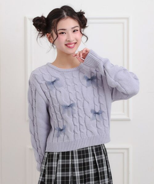 PINK-latte / ピンク ラテ ニット・セーター | リボン付ニットプルオーバー | 詳細15