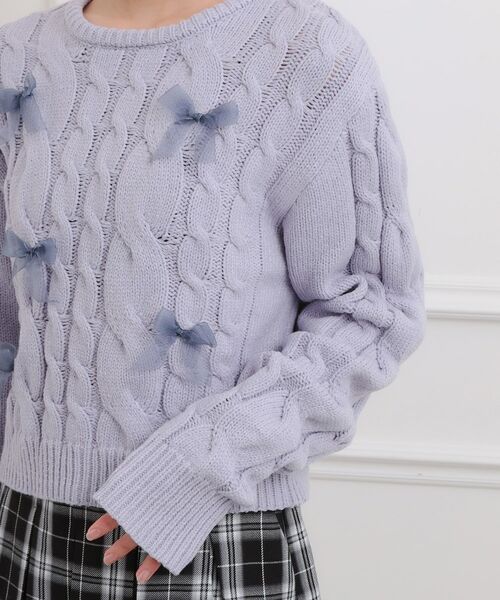 PINK-latte / ピンク ラテ ニット・セーター | リボン付ニットプルオーバー | 詳細5