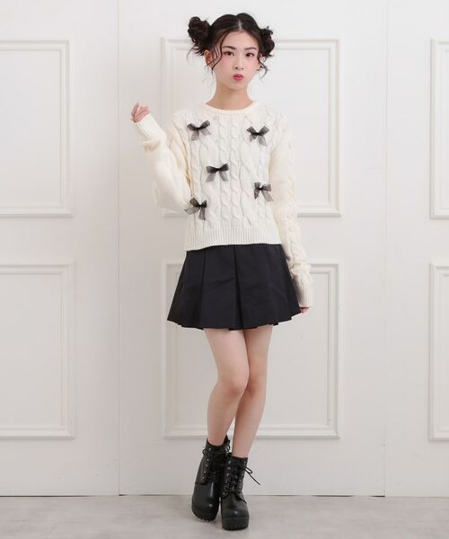 PINK-latte / ピンク ラテ ニット・セーター | リボン付ニットプルオーバー | 詳細8