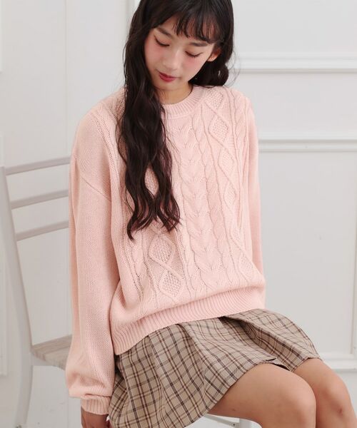 PINK-latte / ピンク ラテ ニット・セーター | 【プチプラ】ケーブルニット(ピンク(071))