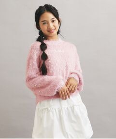 PINK-latte / ピンク ラテ カットソー | シャギー袖パール調プルオーバー