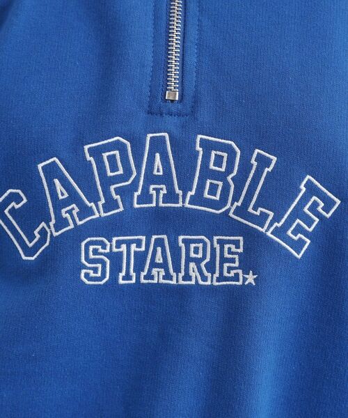 PINK-latte / ピンク ラテ スウェット | ミニ裏カレッジ衿付きハーフZIPプルオーバー | 詳細18