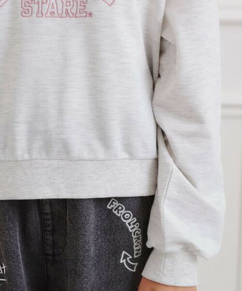 PINK-latte / ピンク ラテ スウェット | ミニ裏カレッジ衿付きハーフZIPプルオーバー | 詳細6