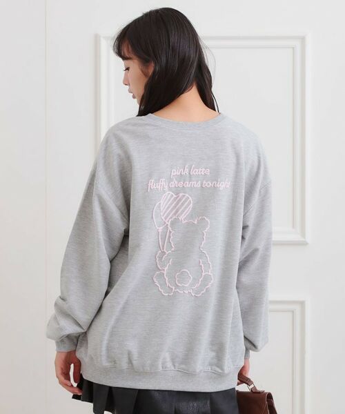 PINK-latte / ピンク ラテ スウェット | クマちゃんミニ裏トレーナー | 詳細11