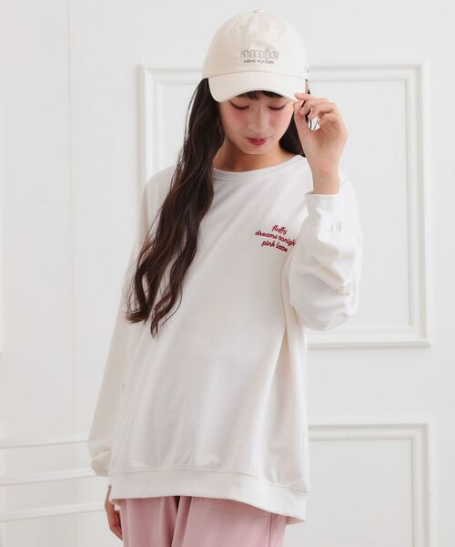 PINK-latte / ピンク ラテ スウェット | クマちゃんミニ裏トレーナー | 詳細7