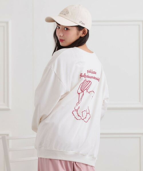 PINK-latte/ピンク ラテ クマちゃんミニ裏トレーナー アイボリー(004) 14(140cm) PINK-latte/ピンク ラテ クマちゃんミニ裏トレーナー アイボリー(004) 14(140cm)