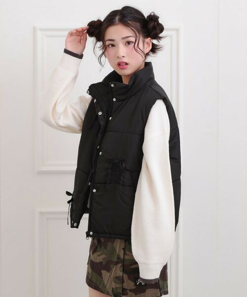 PINK-latte / ピンク ラテ ダウンジャケット・ベスト | 中綿リボンベスト | 詳細10