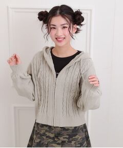 PINK-latte / ピンク ラテ カーディガン・ボレロ | モールニットケーブルカーディガン