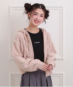 PINK-latte / ピンク ラテ カーディガン・ボレロ | モールニットケーブルカーディガン