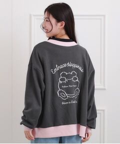 PINK-latte / ピンク ラテ カーディガン・ボレロ | クマちゃん裏毛カーディガン