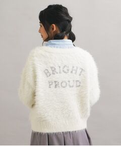 PINK-latte / ピンク ラテ カーディガン・ボレロ | ウォッシャブルロゴシャギーニットカーディガン