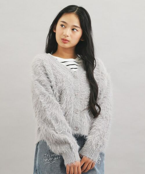 PINK-latte / ピンク ラテ カーディガン・ボレロ | ウォッシャブルロゴシャギーニットカーディガン | 詳細12