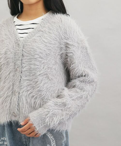 PINK-latte / ピンク ラテ カーディガン・ボレロ | ウォッシャブルロゴシャギーニットカーディガン | 詳細5