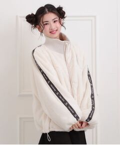 PINK-latte / ピンク ラテ レザーブルゾン・ジャケット | フェイクファーリブハイネックブルゾン