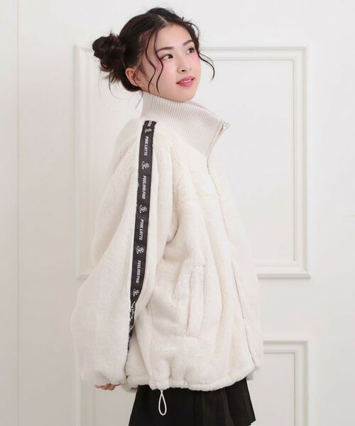 PINK-latte / ピンク ラテ レザーブルゾン・ジャケット | フェイクファーリブハイネックブルゾン | 詳細10