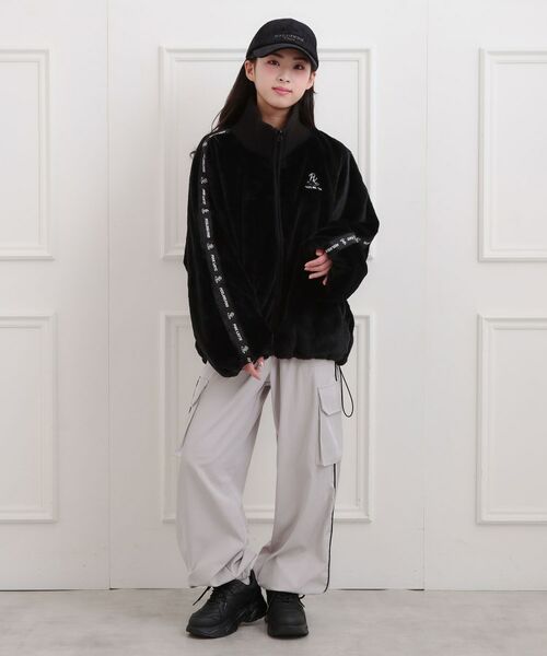 PINK-latte / ピンク ラテ レザーブルゾン・ジャケット | フェイクファーリブハイネックブルゾン | 詳細15