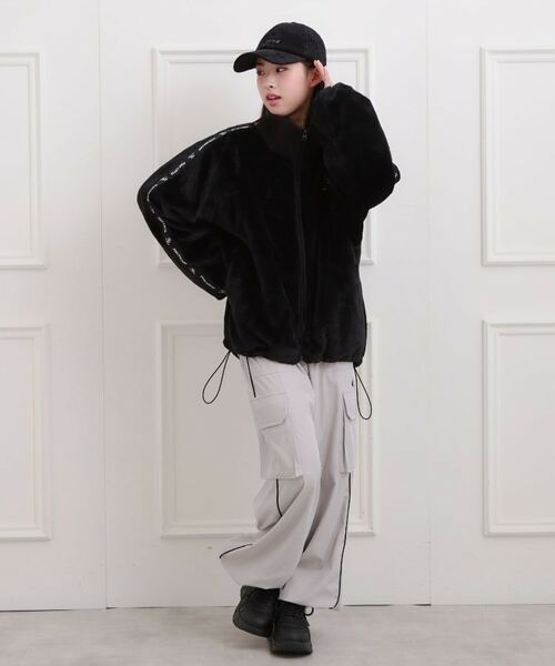 PINK-latte / ピンク ラテ レザーブルゾン・ジャケット | フェイクファーリブハイネックブルゾン | 詳細16