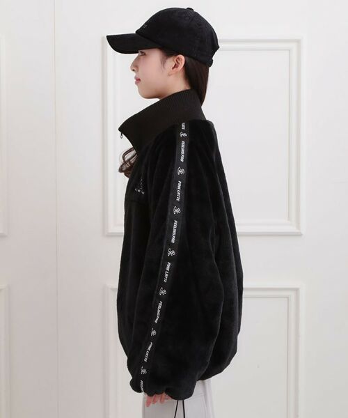 PINK-latte / ピンク ラテ レザーブルゾン・ジャケット | フェイクファーリブハイネックブルゾン | 詳細2