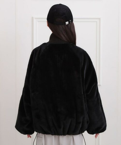 PINK-latte / ピンク ラテ レザーブルゾン・ジャケット | フェイクファーリブハイネックブルゾン | 詳細3