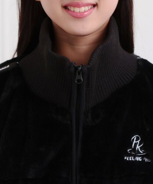 PINK-latte / ピンク ラテ レザーブルゾン・ジャケット | フェイクファーリブハイネックブルゾン | 詳細4