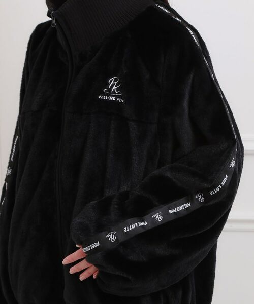 PINK-latte / ピンク ラテ レザーブルゾン・ジャケット | フェイクファーリブハイネックブルゾン | 詳細5