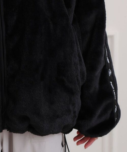 PINK-latte / ピンク ラテ レザーブルゾン・ジャケット | フェイクファーリブハイネックブルゾン | 詳細7