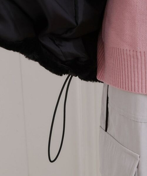PINK-latte / ピンク ラテ レザーブルゾン・ジャケット | フェイクファーリブハイネックブルゾン | 詳細9