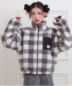 PINK-latte / ピンク ラテ レザーブルゾン・ジャケット | ボアリバーシブルブルゾン