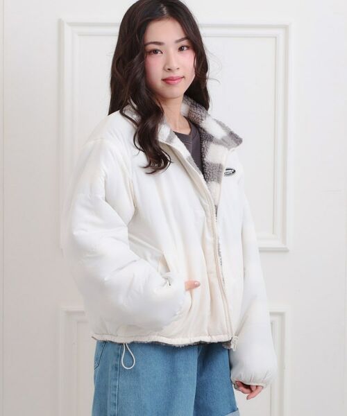 PINK-latte / ピンク ラテ レザーブルゾン・ジャケット | ボアリバーシブルブルゾン | 詳細12