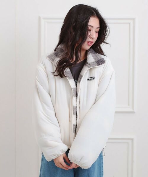 PINK-latte / ピンク ラテ レザーブルゾン・ジャケット | ボアリバーシブルブルゾン | 詳細13