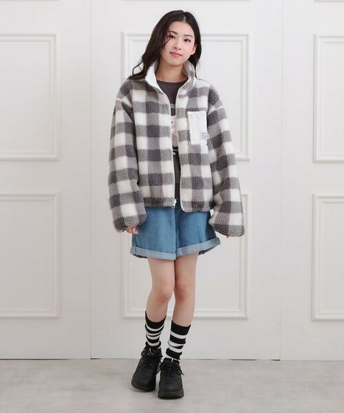 PINK-latte / ピンク ラテ レザーブルゾン・ジャケット | ボアリバーシブルブルゾン | 詳細16