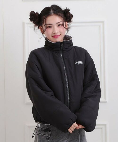 PINK-latte / ピンク ラテ レザーブルゾン・ジャケット | ボアリバーシブルブルゾン | 詳細19