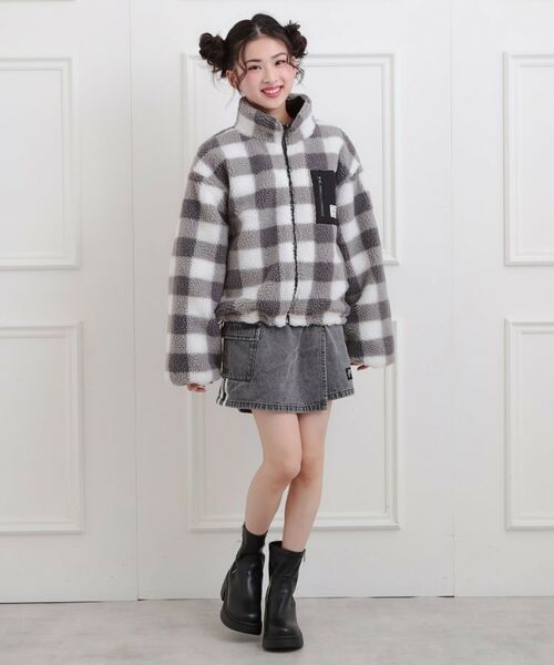 PINK-latte / ピンク ラテ レザーブルゾン・ジャケット | ボアリバーシブルブルゾン | 詳細22