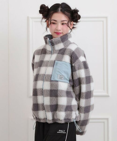 PINK-latte / ピンク ラテ レザーブルゾン・ジャケット | ボアリバーシブルブルゾン | 詳細28