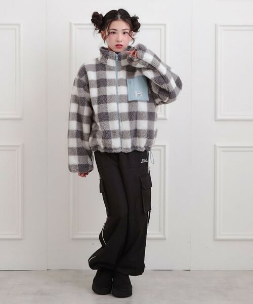 PINK-latte / ピンク ラテ レザーブルゾン・ジャケット | ボアリバーシブルブルゾン | 詳細30